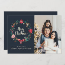 Vrolijk Kerstmis Bloemenkrans gepersonaliseerde fo