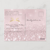Vrolijk Kerstmis Blush Goud Vonk Foto Glitter Briefkaart (Achterkant)