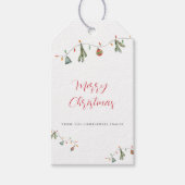 Vrolijk Kerstmis Boho Botanische Rustieke Familie Cadeaulabel (Voorkant)