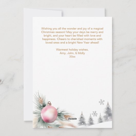 Vrolijk Kerstmis boho metallic baubles waterverf Feestdagenkaart (Achterkant)