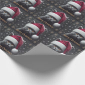 Vrolijk Kerstmis Bombay Kat, Kerstman Bombay Kat Cadeaupapier (Hoek)