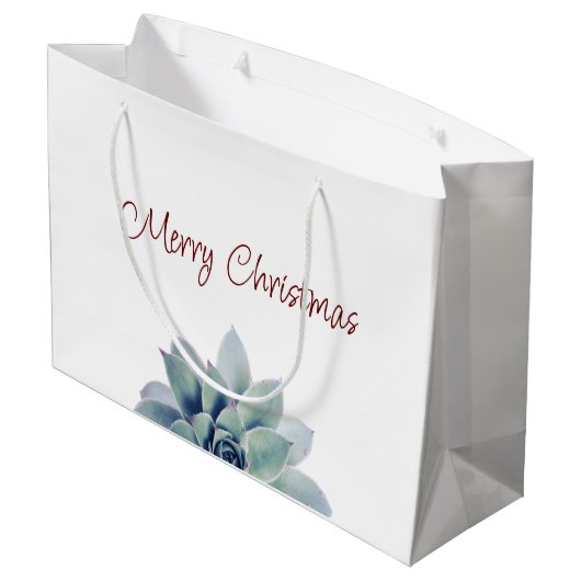 Vrolijk Kerstmis botanisch Groot Cadeauzakje (Achterkant Gekanteld)