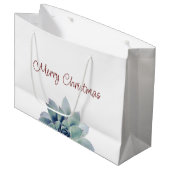 Vrolijk Kerstmis botanisch Groot Cadeauzakje (Voorkant Gekanteld)