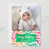 Vrolijk Kerstmis Botanische Cheery Tie Dye - Foto Feestdagenkaart (Voorkant)