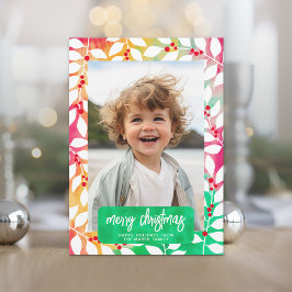 Vrolijk Kerstmis Botanische Cheery Tie Dye - Foto Feestdagenkaart