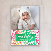 Vrolijk Kerstmis Botanische Cheery Tie Dye - Foto Feestdagenkaart