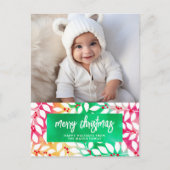 Vrolijk Kerstmis Botanische Cheery Tie Dye - Foto Feestdagenkaart (Voorkant)