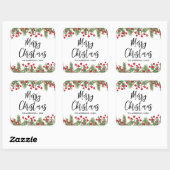 Vrolijk Kerstmis Botanische Pijn & Berry Custom Vierkante Sticker (Vel)