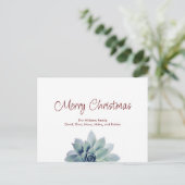 Vrolijk Kerstmis Botanische Succulent Feestdagenkaart (Staand voorkant)