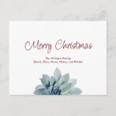 Vrolijk Kerstmis Botanische Succulent Feestdagenkaart (Voorkant)