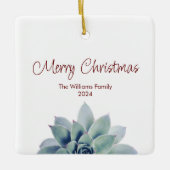 Vrolijk Kerstmis Botanische Succulent Keramisch Ornament (Voorkant)