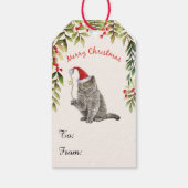 Vrolijk Kerstmis Britse Korthaar Kat Liefhebbers Cadeaulabel (Achterkant)