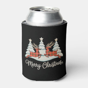 Vrolijk Kerstmis Buffel Plaid Rendier Xmas Tree Blikjeskoeler