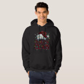 Vrolijk Kerstmis Buffel Plaid Rode Kerstman Hoed G Hoodie (Voorkant volledig)