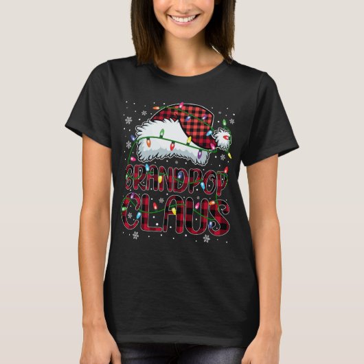 Vrolijk Kerstmis Buffel Plaid Rode Kerstman Hoed G T-shirt (Voorkant)