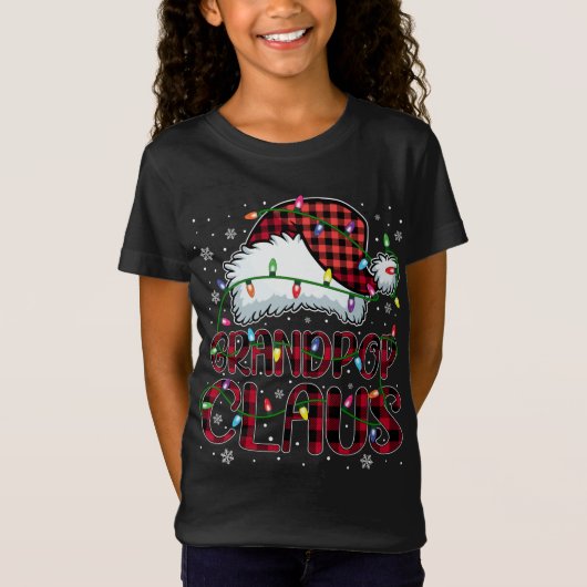 Vrolijk Kerstmis Buffel Plaid Rode Kerstman Hoed G T-shirt (Voorkant)