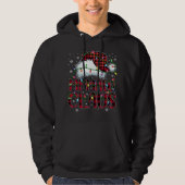 Vrolijk Kerstmis Buffel Plaid Rode Kerstman Hoed M Hoodie (Voorkant)