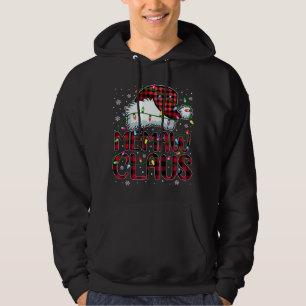 Vrolijk Kerstmis Buffel Plaid Rode Kerstman Hoed M Hoodie