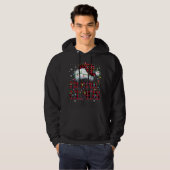 Vrolijk Kerstmis Buffel Plaid Rode Kerstman Hoed M Hoodie (Voorkant volledig)