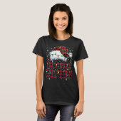 Vrolijk Kerstmis Buffel Plaid Rode Kerstman Hoed M T-shirt (Voorkant volledig)