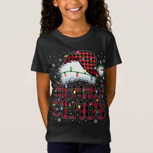 Vrolijk Kerstmis Buffel Plaid Rode Kerstman Hoed M T-shirt (Voorkant)