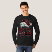 Vrolijk Kerstmis Buffel Plaid Rode Kerstman Hoed M T-shirt (Voorkant volledig)