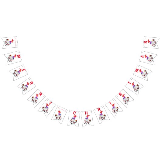 Vrolijk Kerstmis Bunting Vlaggen met Gnome met Gif Vlaggetjes (Alle)