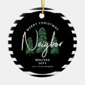 Vrolijk Kerstmis Buurtje Gepersonaliseerd Aangepas Keramisch Ornament (Voorkant)