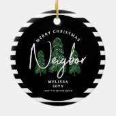 Vrolijk Kerstmis Buurtje Gepersonaliseerd Aangepas Keramisch Ornament (Achterkant)