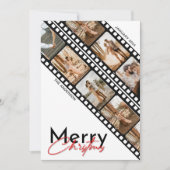 Vrolijk Kerstmis Camera Film Minimale Collage Foto Feestdagenkaart (Voorkant)