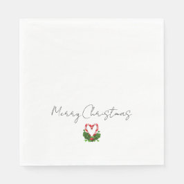 Vrolijk Kerstmis Candy Cane Heart Sweet Vakantie Servet