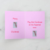 Vrolijk Kerstmis Candy Cane Niece Feestdagen Kaart (Binnen)