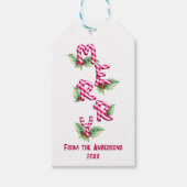 Vrolijk Kerstmis Candy Cane Rood Groen Vakantie Cadeaulabel (Voorkant)