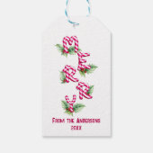 Vrolijk Kerstmis Candy Cane Rood Groen Vakantie Cadeaulabel (Achterkant)