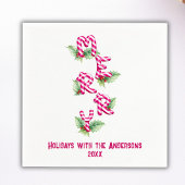 Vrolijk Kerstmis Candy Cane Rood Groen Vakantie Servet