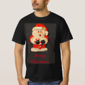VROLIJK KERSTMIS CANDY CANE SANTA T-SHIRT (Voorkant)