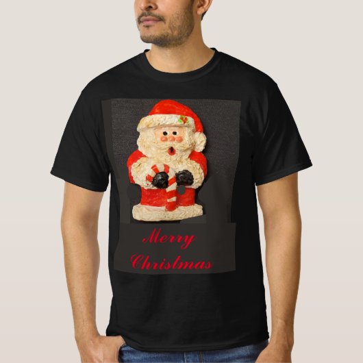 VROLIJK KERSTMIS CANDY CANE SANTA T-SHIRT (Voorkant)