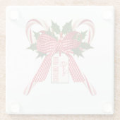 Vrolijk Kerstmis Candy Canes Boeket Glazen Onderzetter (Achterkant)