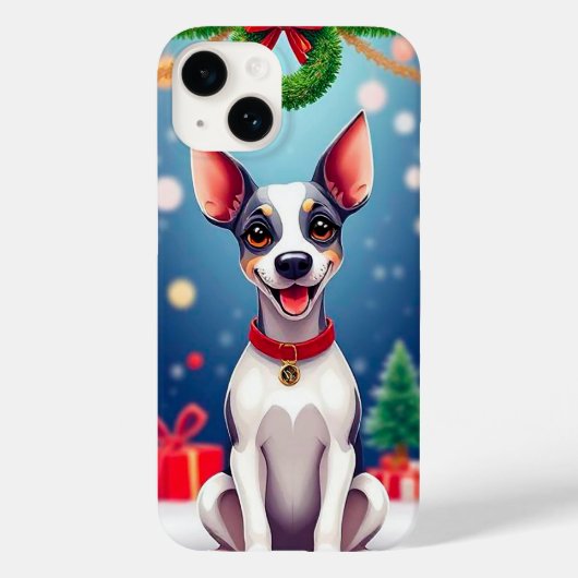 Vrolijk Kerstmis Cartoon Hond Festieve Winter Case-Mate iPhone Case (Achterkant)