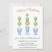 Vrolijk Kerstmis Chinoiserie Topiary Party Kaart (Voorkant)