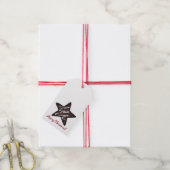 Vrolijk Kerstmis Chocolade Peppermint Star Cookie Cadeaulabel (Met Touw)