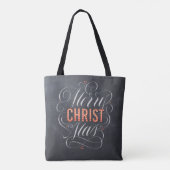 Vrolijk KERSTMIS Christelijk Jesus God Chalkboard Tote Bag (Achterkant)