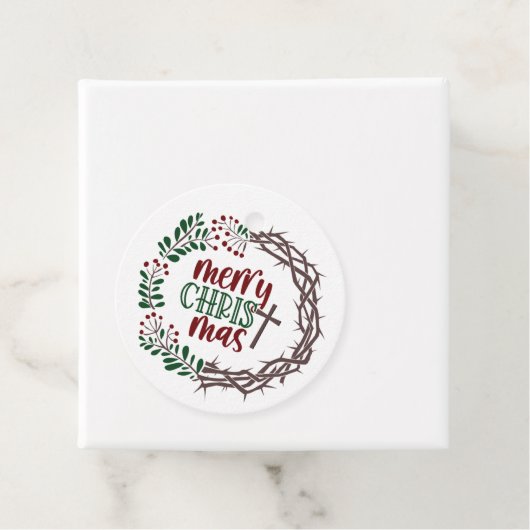 Vrolijk KERSTMIS Christelijk Kransgeschenk Bedankjes Labels (In situ)