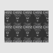 Vrolijk KERSTMIS Christelijk Religieus Zwart Krijt Tissuepapier (Voorkant)