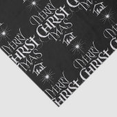 Vrolijk KERSTMIS Christelijk Religieus Zwart Krijt Tissuepapier (Detail)