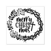 Vrolijk KERSTMIS Christelijke aanbidding krans Zelfinktende Stempel (Design)