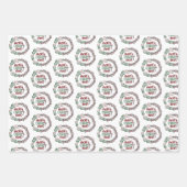 Vrolijk KERSTMIS Christelijke Godsdienst krans Inpakpapier Vel (Voorkant)