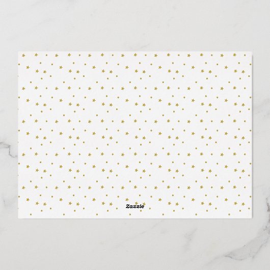 Vrolijk Kerstmis Classic Traditioneel Goud 1 Foto Folie Feestdagenkaart (Achterkant)