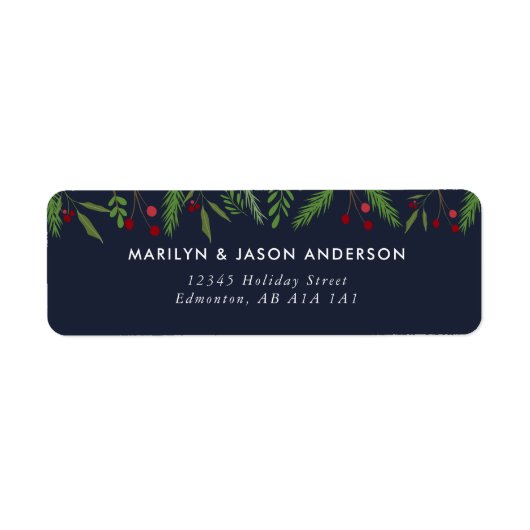 Vrolijk Kerstmis Collage Custom Modern Holly Etiket (Voorkant)