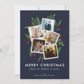 Vrolijk Kerstmis Collage Custom Modern Holly Feestdagenkaart (Voorkant)